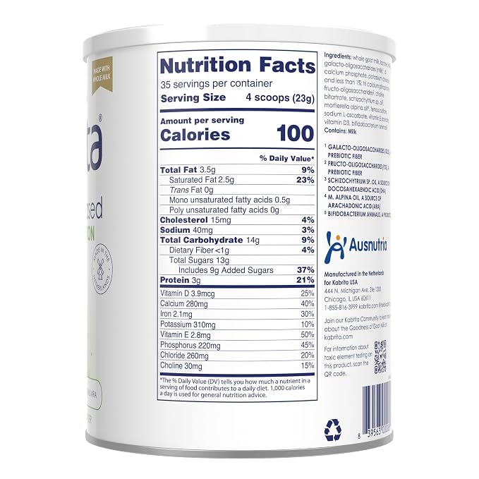 Kabrita Goat Milk-Based Toddler Nutrition Drink, 12–24 Months, Gentle & Easy to Digest, Clean Label Project Certified, Supports Gut Health, Immunity & Brain Development 28oz (Pack of 6)