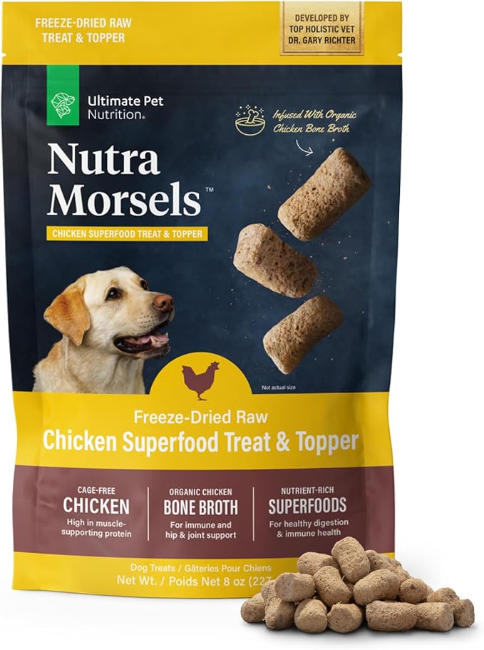 ULTIMATE PET NUTRITION Nutra Morsels, Superfood Treat & Food Topper (Chicken)