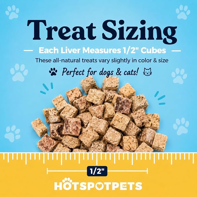hotspot pets Freeze Dried Lamb Liver Treats for Cats & Dogs (1 Pound Bag 300+ pcs) Made in USA - Healthy, Single Ingredient Training Treats & Cat Snacks, Perfect Bite Size Snack