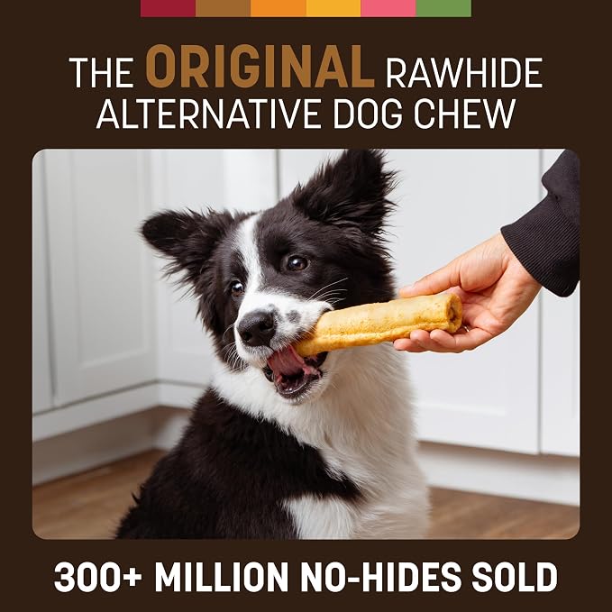 Earth Animal No Hide Chews - Long Lasting Rawhide Free Medium Dog Chews Rolls, Venison - 2 Count