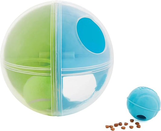 Outward Hound by Nina Ottosson A-Maze Ball Dog Treat Puzzle Ball, Level 2 Intermediate, 8.46" Diameter, Green