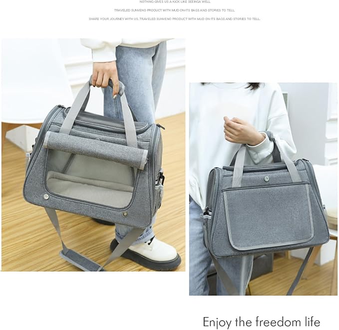 Large Capacity Dog Carrier Bag, Breathable Soft Sided Design, Multi Functional Pet Travel Carrier for Cats and Small Dogs, Stylish Space Capsule Look, Sturdy Cationic Dyed Polyest