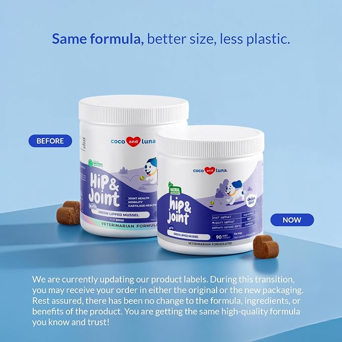 Hip & Joint for Dogs - Collagen, Glucosamine & Green Lipped Mussel | With Collagen, Glucosamine, Fish Oil & Green Lipped Mussel. Supports joint mobility & eases inflammation in dogs.