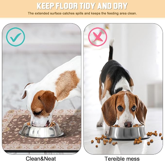 Dog Food Mat for Floors Waterproof Quick Dry Pet Placemat Cat Feeding Bowls Mats for Food and Water, Eco-Friendly Dog Accessories Diatomite Pets Supplies 12" X 20"