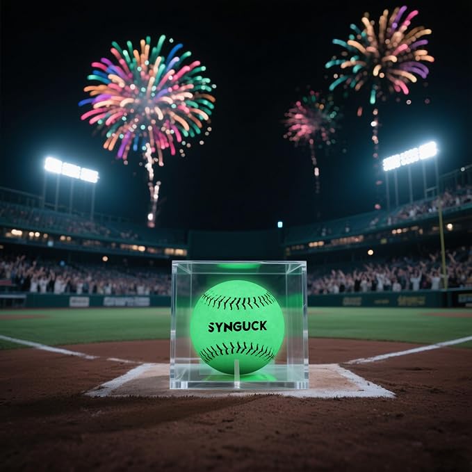 SYNGUCK 1/6 Pack Glow in The Dark Baseballs – Light Up Baseball Official Size | Glow Balls for Night Games, Practice, Gifts for Kids,Boys, Girls & Fans