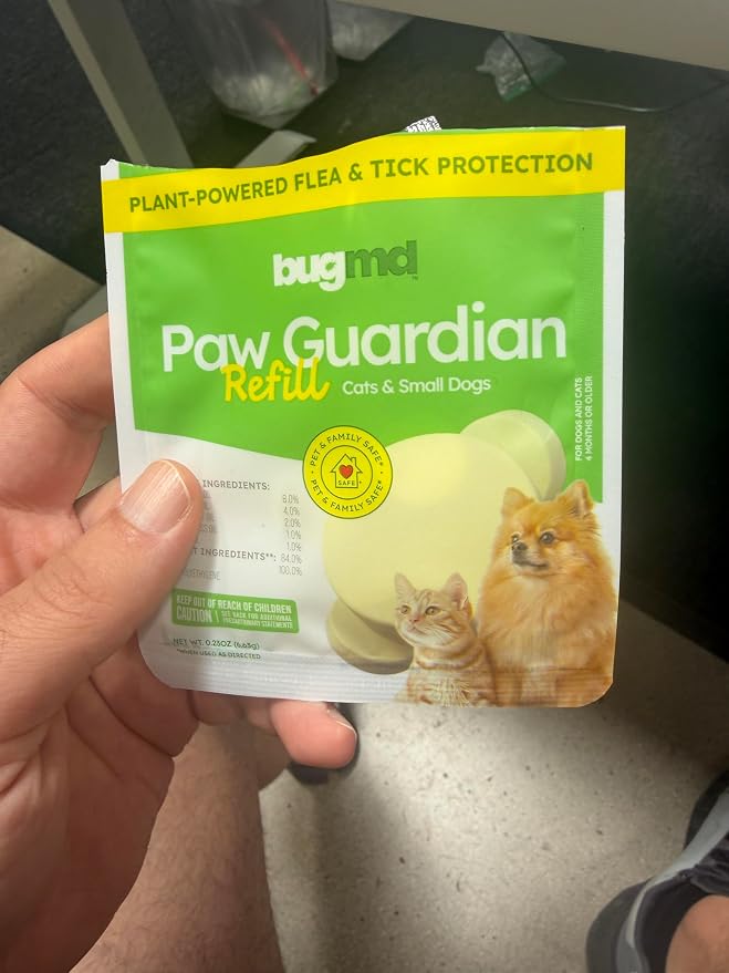 Bug MD Paw Guardian Refill, Plant-Powered Flea & Tick Protection Tablets, 3 Count, 30-Day Protection, Natural Essential Oil Formula