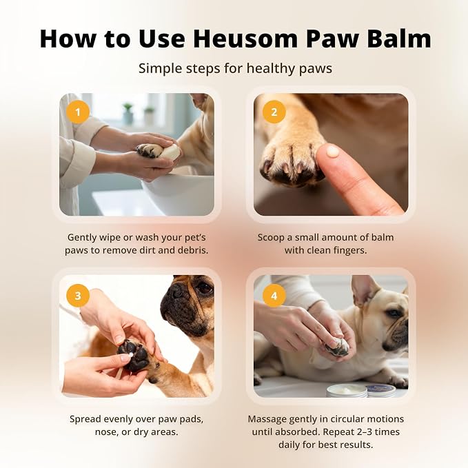 Silent Groom Pro Organic Pet Paw & Nose Balm | Natural Moisturizer for Dogs & Cats - Paws, Pads, Nose & Elbow | Lick Safe Cream with Coconut Oil & Beeswax | Anti-Dry Skin Relief & Protector