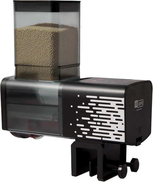 Fish Feeder Automatic Dispenser for Indoor Aquarium, Screw Push Design, 17oz Large Capacity