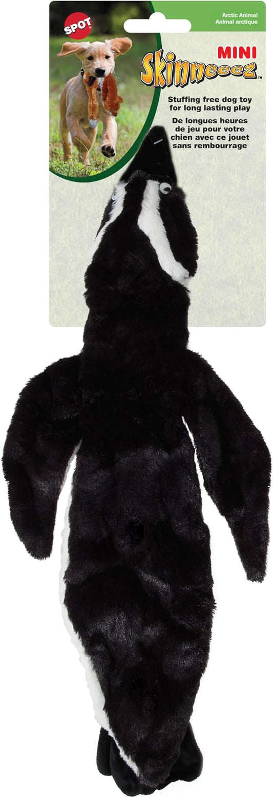 SPOT Skinneeez Stuffing Free Arctic Animal Dog Toy - with Squeaker in Head and Tail, Stuffingless Design is Great for Moderate Chewers, Tug Toy for Small Puppies & Dogs - 15in, Assorted Styles, 1 Toy