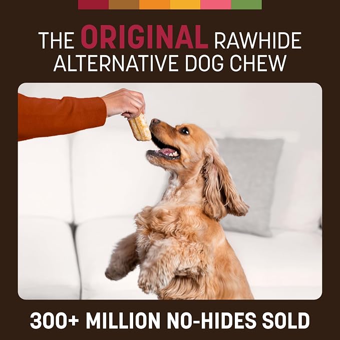 Earth Animal No Hide Chews - from the Grill Rolls Bacon Cheeseburger Flavor Rawhide Free Small Dog Chews - 6 Count