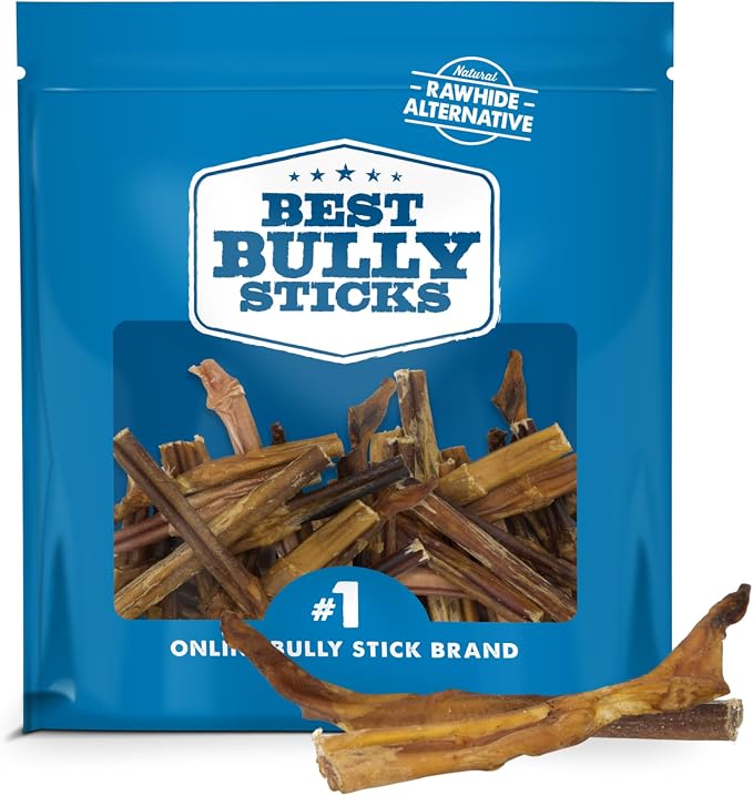 Best Bully Sticks Odor-Free Junior Bully Sticks for Dogs - 4-8 Inch 16 oz (Pack of 1) - Easily Digestible, 100% Grass-Fed Beef, No Grain or Rawhide