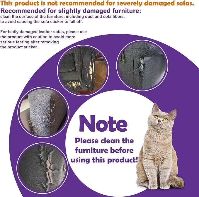 JINVOGREEN Iridescent Cat Scratch Furniture Protector, 160" x 12.4" Clear Anti Cat Scratch Protector, Thickened Self-Adhesive Furniture Cat Scratch Protector