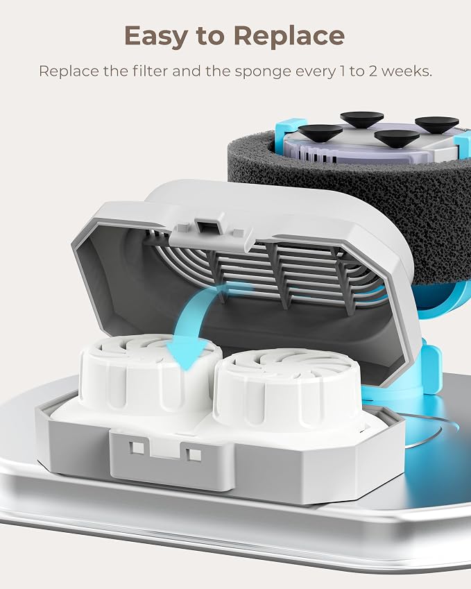 Official 12-Pack Replacement Filters with Pre-Filter Sponges for 108oz/3.2L Automatic Stainless Steel Pet Water Fountain