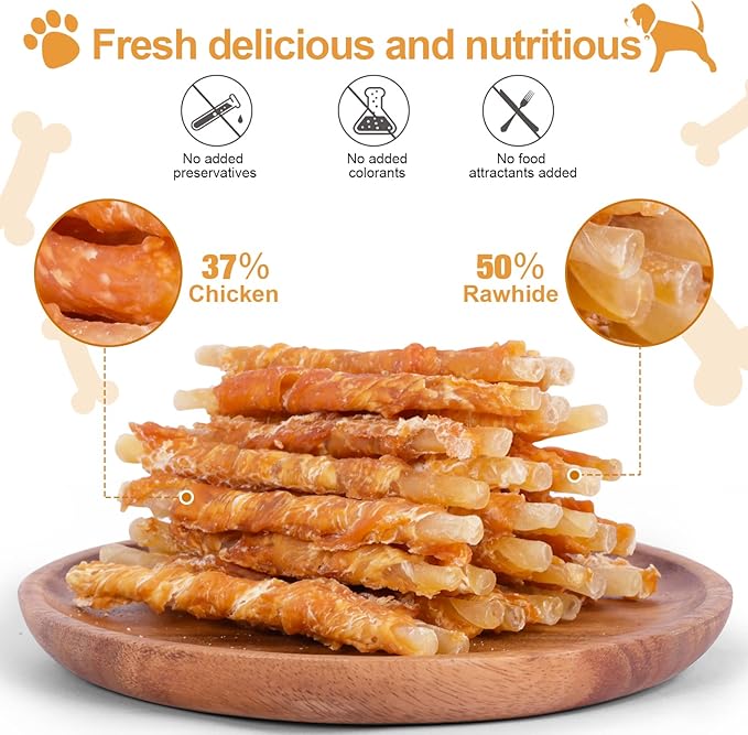 Chicken Wrapped Rawhides Dogs Treats