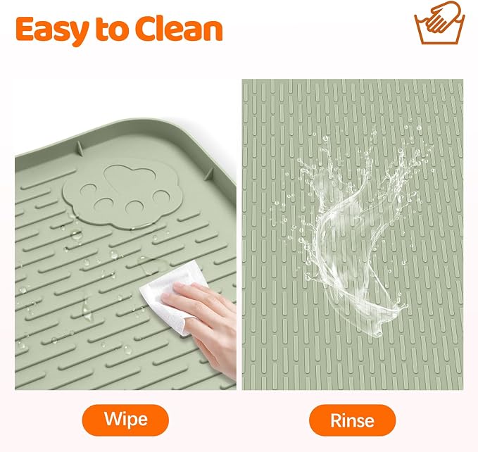 Pee Pads for Dogs, 40" x 40" Extra Large Reusable Silicone Mat, Washable Puppy Training Pads for Potty Training, Non-Slip, Leak-Proof, Indoor Floor Protection (Green)