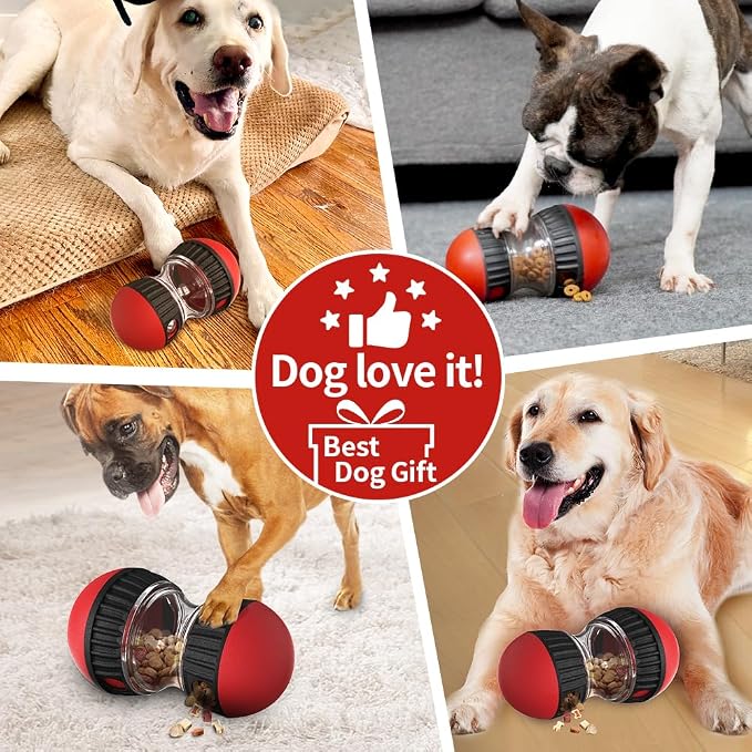 Mankoda Interactive Dog Puzzle Toys, Brain Stimulation Rolling Treat Dispenser Ball & Slow Feeder Combo for Dogs to Keep Them Engaged and Busy
