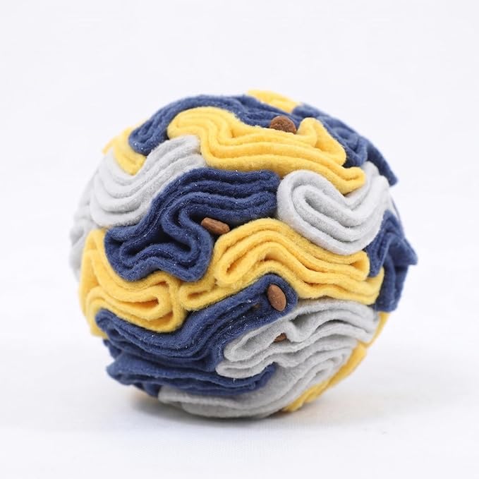 Snuffle Ball for Dogs - Soft Polar Fleece Interactive Puzzle Toy for Mental Stimulation & Boredom - Safe, Plastic-Free Foraging Game & Slow Feeder to Keep Pets Busy Indoors