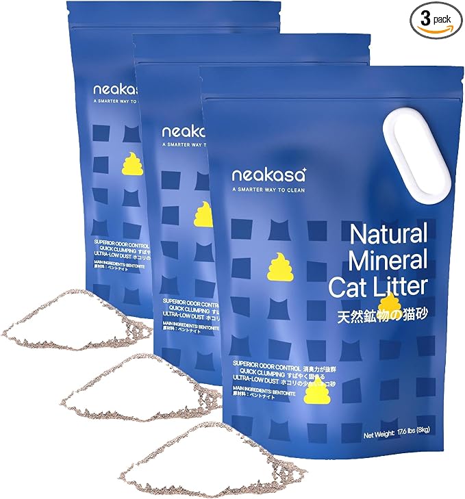 Neakasa Mineral Cat Litter 52.8 lbs / 24 kg for M1 Open-Top Self-Cleaning Cat Litter Box (Pack of 3)