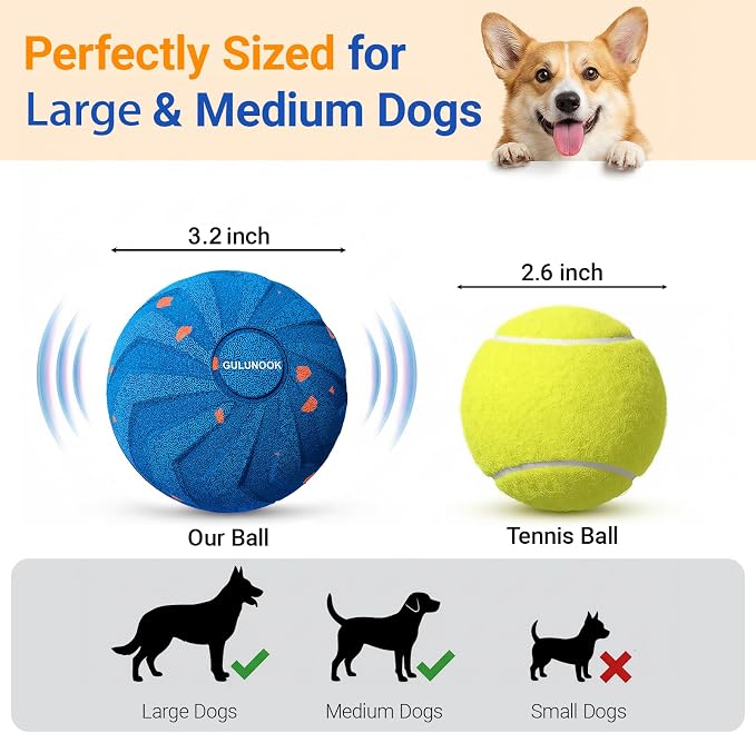 T02 Interactive Dog Ball Shell for 82mm Smart Dog Toy – Lightweight 90g Replacement Outer Shell, 2-in-1 Fetch & Throw Dog Ball for Independent Play, Compatible with T02 Removable Motor