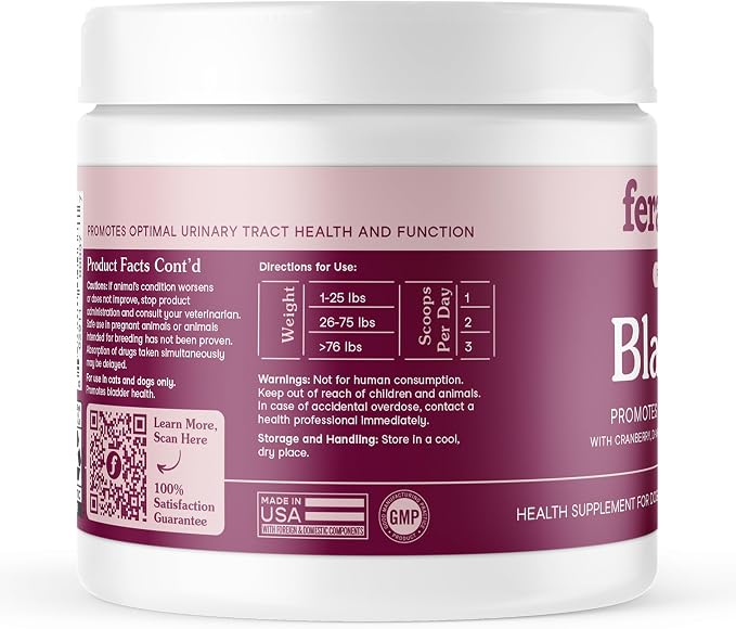 Fera Pets Bladder Support - Cranberry Supplement for Dogs & Cats - 60 Scoops