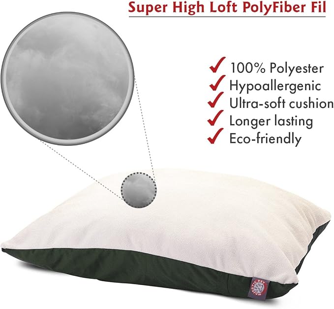 Majestic Pet Rectangle Large Dog Bed Washable – Removable Slipcover Pet Bed – Dog Crate Bed Super Value Pillow Dog Bed – Dog Kennel Bed for Sleeping - Dog Bed Large Breed 36 x 48 Inch – Green