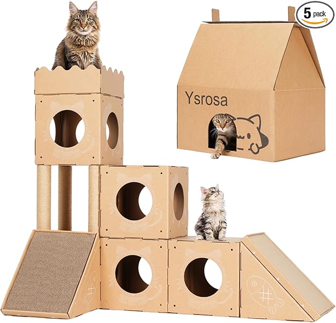 cat House &House Scratching Board Climbing Post/cat Tree Corrugated Cardboard Playhouse