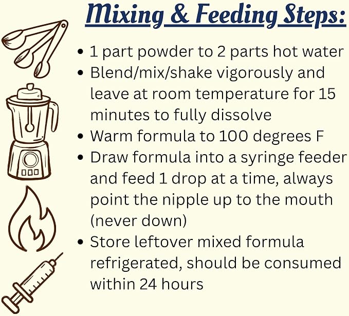 Exotic Nutrition Baby Squirrel Nursing Set (Expanded) - Milk Replacer, Feeding Syringes
