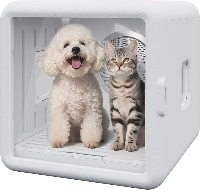 FansaFurn 65L Automatic Dog Dryer Box with Smart Timer, Pet Dryer Box with 360° Warm braw and Ultra Quiet, Smart Temperature Control, Cat Dryer for Cat and Small Dogs