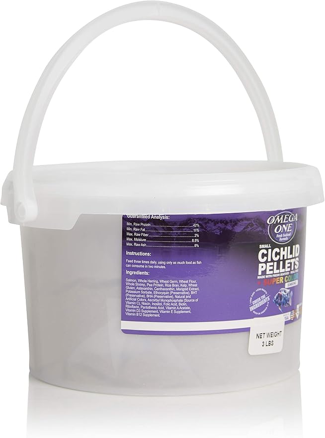 Omega One Super Color Sinking Cichlid Pellets, Small, 3 lb x1