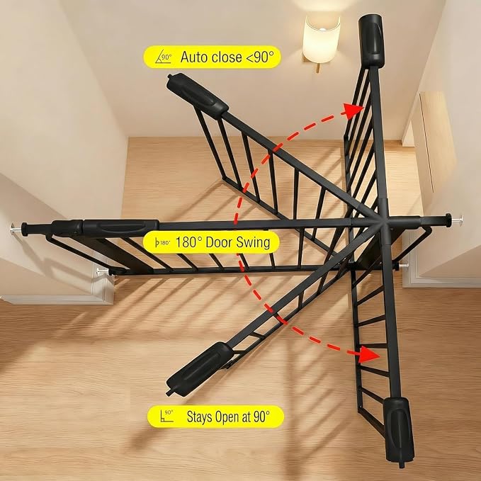 Extra Wide 62.2-66.93 Inch Large Baby Gates for Stairs, Doorways - No Drilling, Indoor Tension Pressure Mounted Pet Gates for Kids & Dogs
