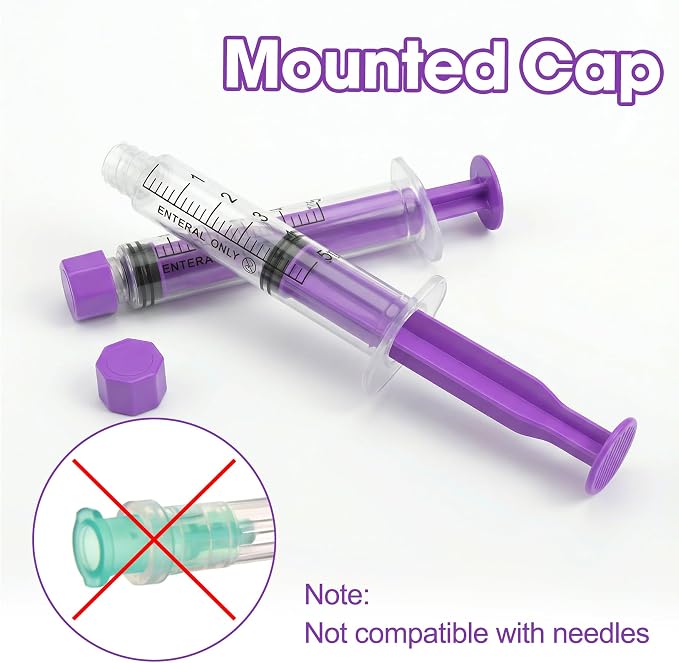 5ml Syringes with Cap without Needle - 5cc Plastic Syringe for Liquid, Feeding, Blister-Packed, Pack of 50