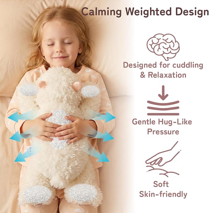 Niuniu Daddy 20" | 3.3 Pound Weighted Sheep Stuffed Animal Plushie for Adults & Kids, Large Sheep Weighted Lap Pillow, Soft Sensory Stuffy Toy as Gift for Holidays