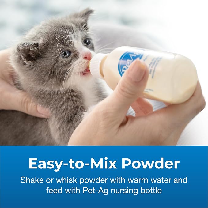 PetAg KMR Kitten Milk Replacer Powder - 5 lb - Powdered Kitten Formula with Prebiotics, Probiotics & Vitamins for Kittens Newborn to Six Weeks Old - Easy to Digest