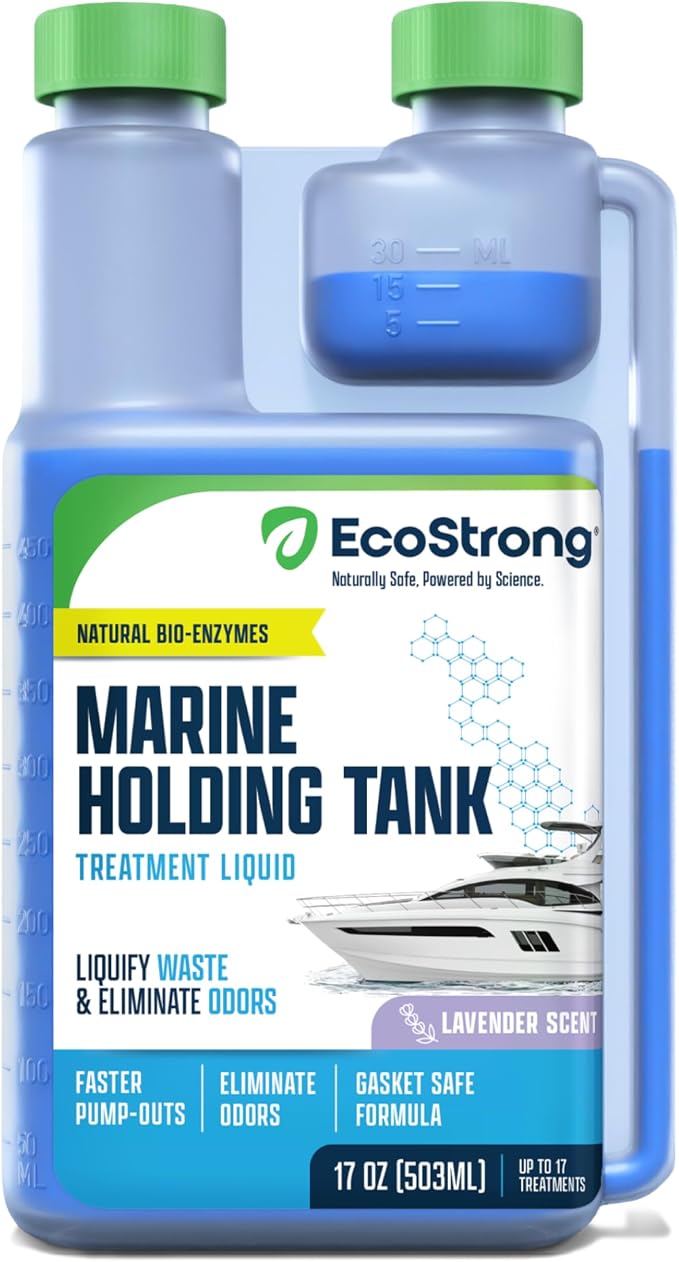 Eco Strong Marine Holding Tank Treatment | Powerful Enzymatic Black Water Digesting Liquid - Eliminates Tank Odor and Breaks Down Waste (17 OZ)