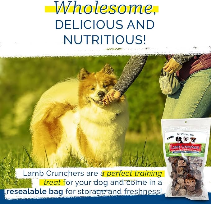 PCI Pet Center, Inc Lamb Crunchers - Lamb Lung Dog Training Treats - Premium Quality, 100% Natural, Single Ingredient - Dog & Puppy Treats - 3 oz Bag