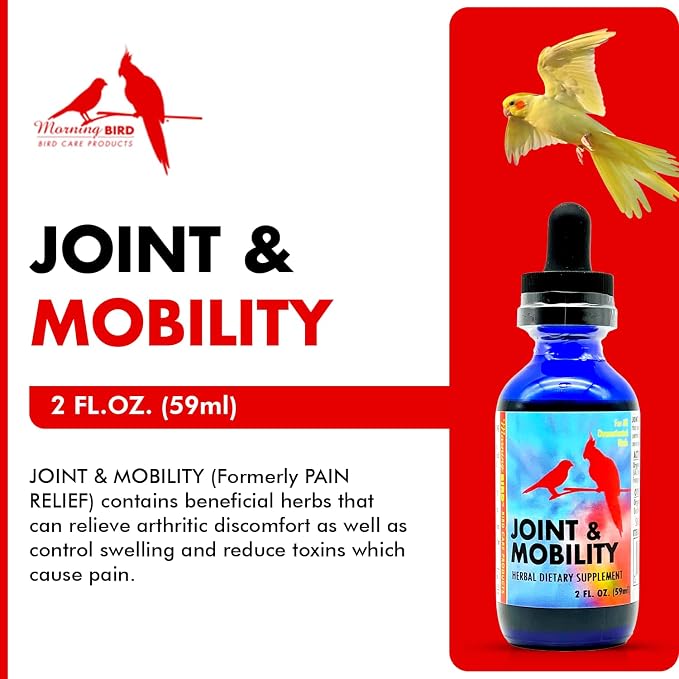 Morning Bird Joint & Mobility 2 fl oz – Herbal Liquid Supplement for Birds – Supports Joint Health, Muscle Comfort & Mobility – Ideal for Aging or Recovering Birds
