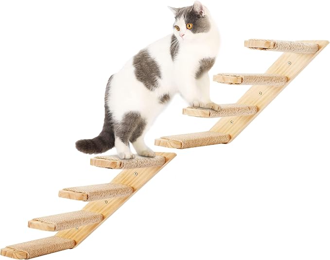 Wall Furniture Set, Including Floating Shelf Climbing Step, Wall Tree, Hammock, Mounted for Cat Playing, Sleeping, Climbing