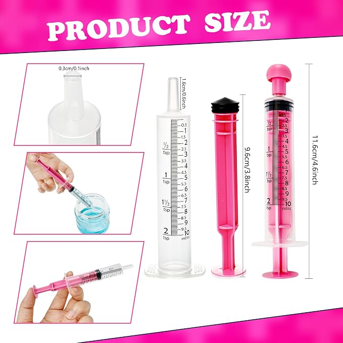 120 Pieces 10ml Plastic Syringe with Cap Oral Syringe Without Needle Colored Liquid Measuring Dispensing Tools Individually Sealed for Feeding, 6 Colors