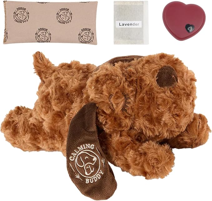 Little Buddy - Puppy Hearbeat Toy for Small Puppy, Anxiety Relief with Reusable Heat Pack and Lavender, Sleep Aid for Dogs, Plush Comfort Toy for Medium and Small breads