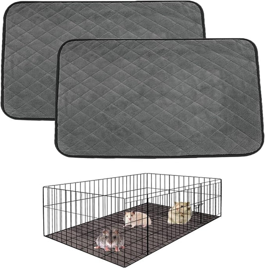 2 Packs Fleece Guinea Pig Cage Liner Washable, Waterproof & Anti Slip Guinea Pig Fleece Cage Liners Super Absorbent Reusable Guinea Pig Bedding Pee Pads Accessories