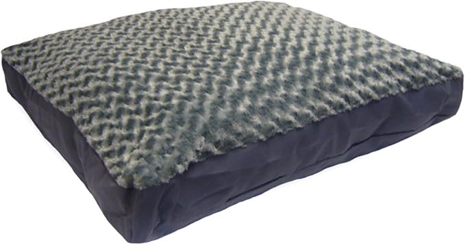 Furhaven Pillow Dog Bed for Large/Medium Dogs w/ Removable Washable Cover - Ultra Plush Faux Fur & Suede Mattress - Gray, Large