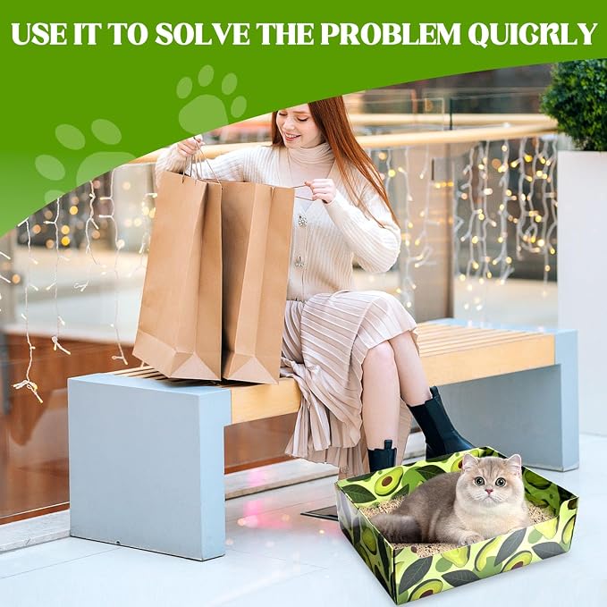 CONLI 30 PCS Disposable Litter Boxes for Cats, Foldable Waterproof Kitten Litter Box Low Entry, Portable Litter Box for Cats Small Pets Animals Travel Needs