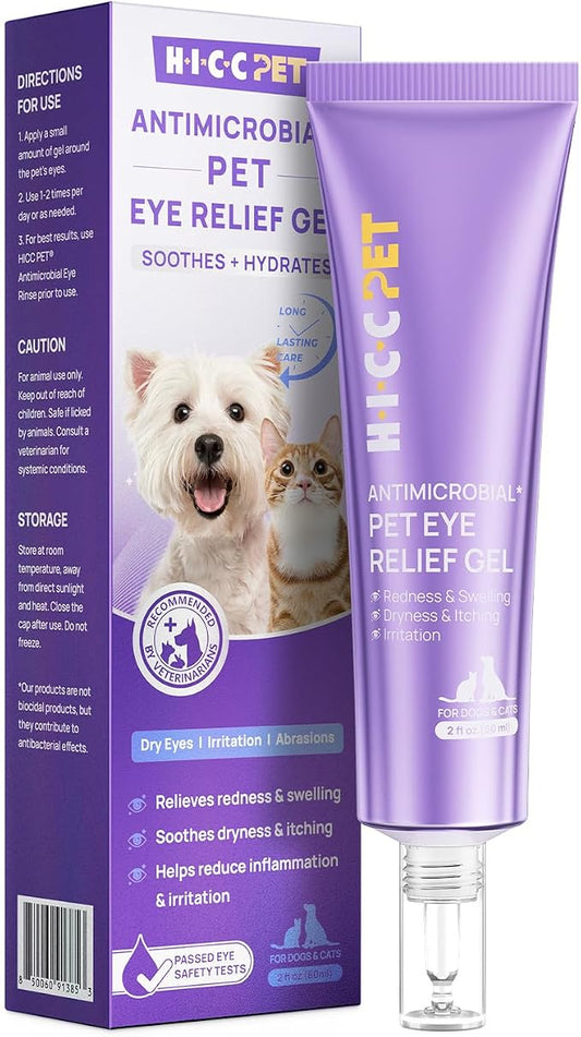 HICC PET Dog Eye Gel, Vet-Trusted Dog Eye Infection Treatment, Cat Eye Drops Wash, Soothes Irritation, Moisturizes Dry Eyes, Dog Eye Drops Ointment Alternative for Dogs, Cats, Horses. 2 fl oz | Trusted HOCl Technology/Balanced Gel Formula/Helps Maintai...