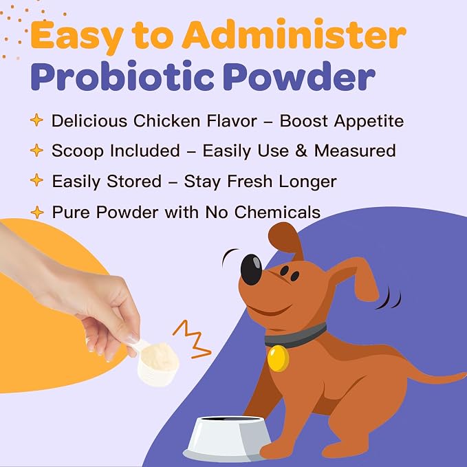 Probiotics for Dogs Freeze Dried 180 Counts and Probiotics Powder for Dogs