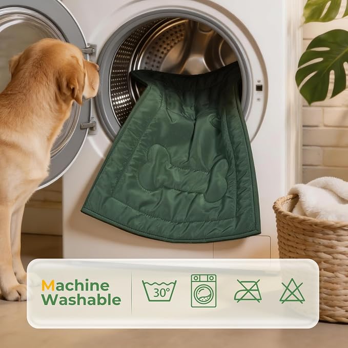 Chew Proof Dog Crate Pad - Indestructible Durable Dog Bed for Aggressive Chewers, Machine Washable & Waterproof Indoor Outdoor Tough Kennel Pad for Large Dogs (Large (28"x41"),Green)