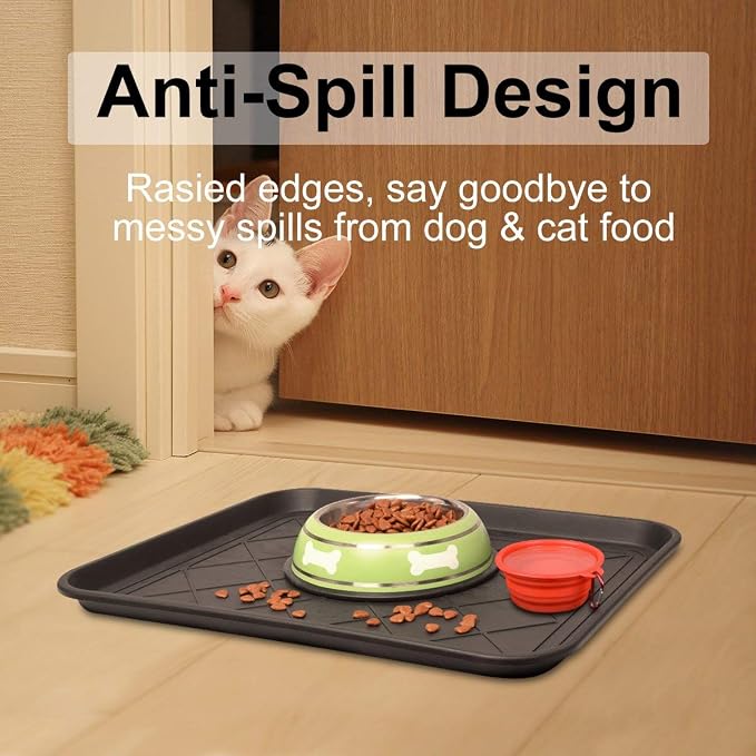 Multi-Purpose Boot Tray Mat,Boot Tray for Entryway, Pet Bowl Tray,Dog Bowl Mat,Waterproof Trays for Indoor and Outdoor Floor Protection,20“x 15"/2 Pack