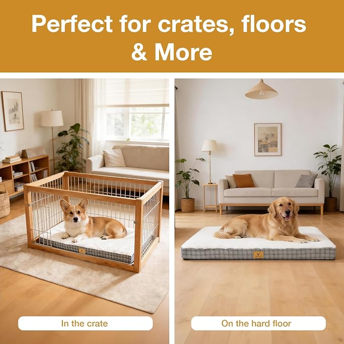Orthopedic Dog Bed for Large Sized Dogs with Removable Washable Cover, Premium Comfort for Dogs, Multiple Sizes & Colors,Durable and Easy to Clean (Grey, Medium)