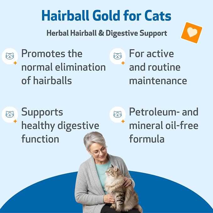 Pet Wellbeing Hairball Gold for Cats - Vet-Formulated - Eases Passage of Hairballs Through Digestive Tract - No Mineral Oil, All-Natural Lubrication - 2 oz (59 ml)