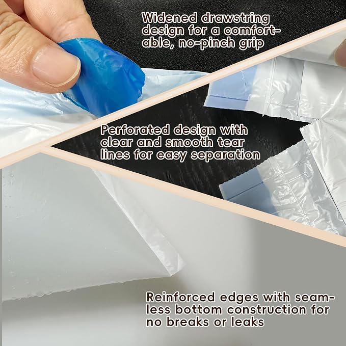 150 Counts Cat Litter Liners Bag Compatible with MW-SC01/MW-SC02/MW-LR01 Automatic Self Cleaning Cat Litter Box, 18" x 12.6"Heavy Duty Replacement Trash Bags with Drawstring, Waste Bags