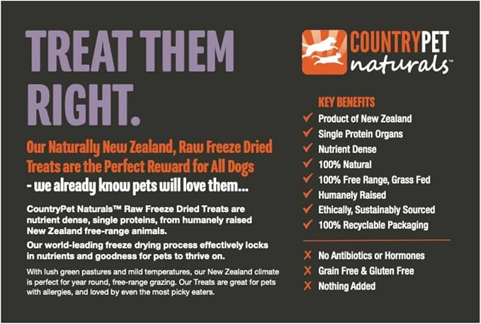 New Zealand Raw Freeze-Dried Beef Liver 62% Protein Bites 100% Grass-Fed, Premium, Single Ingredient, Grain & Gluten Free Dog Treat & Topper. No Crumbling 3-Pack